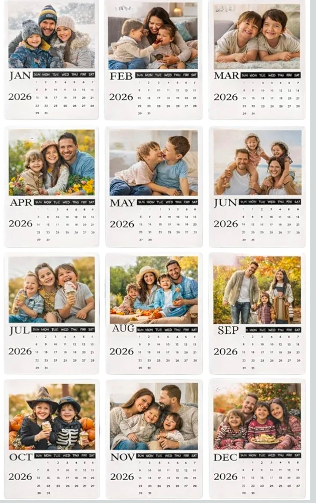 Personalised Magnetic Photo Calendar 2026