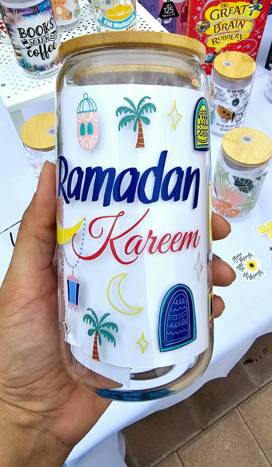 Ramadan Kareem Glass Can