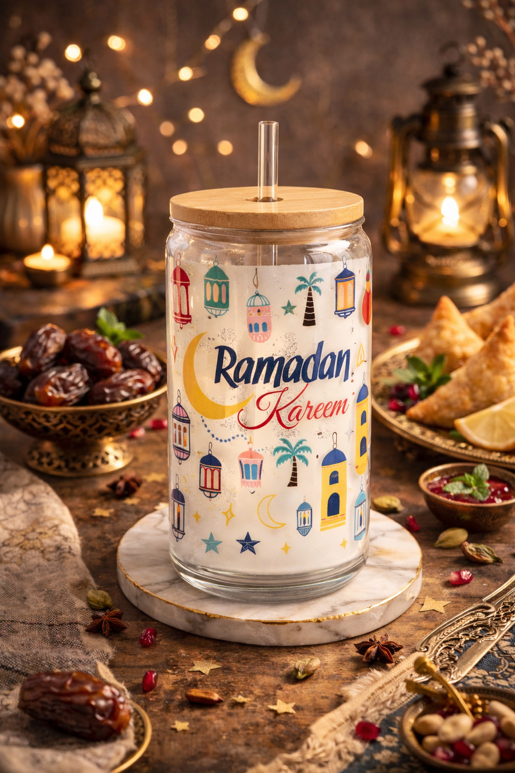 Ramadan Kareem Glass Can
