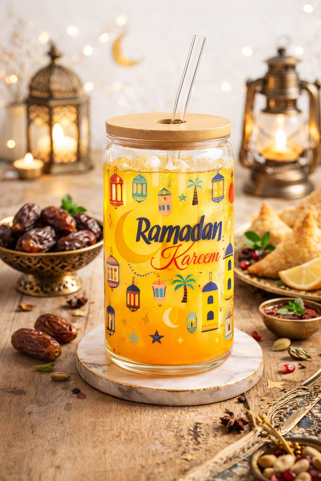 Ramadan Kareem Glass Can