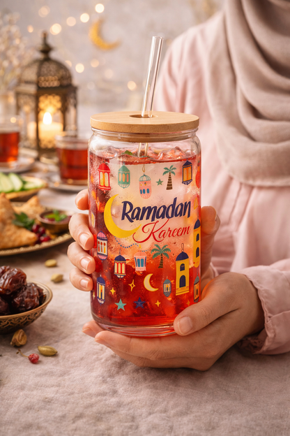 Ramadan Kareem Glass Can