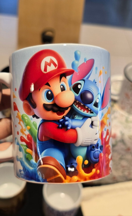Mario and stitch Mug