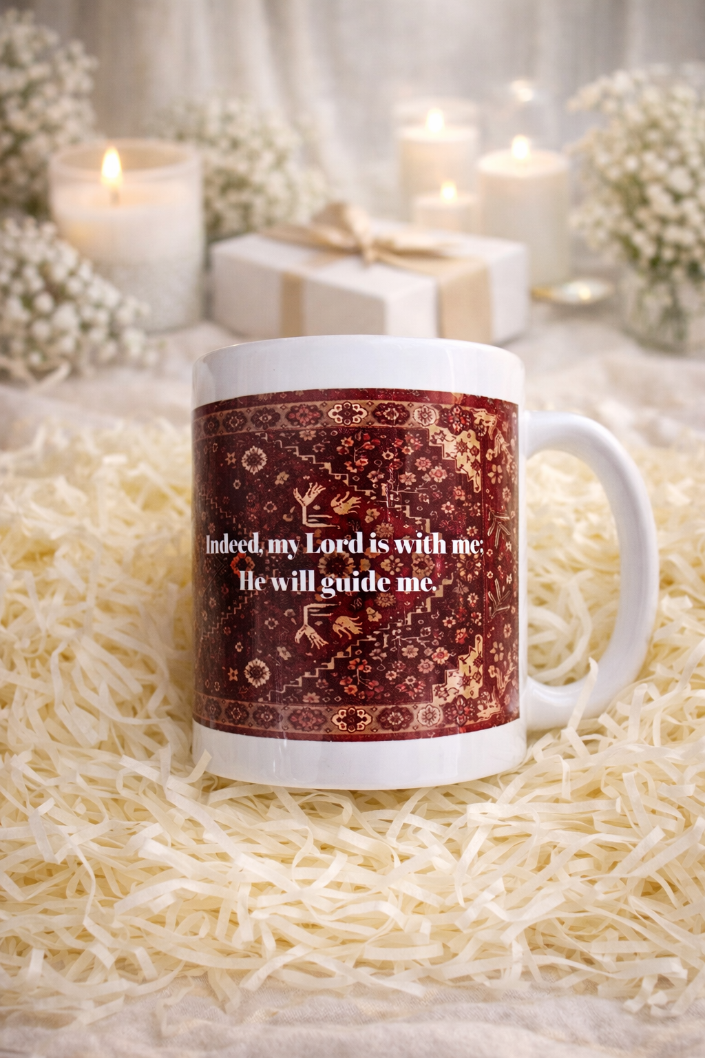 Ramadan Gift Box in Red – Premium Islamic Gift Set with Mug, Dates, Mixed Nuts, Tasbeeh Counter & Magnetic Bookmark | Elegant Ramadan Kareem Gift for Family, Friends & Corporate Gifting