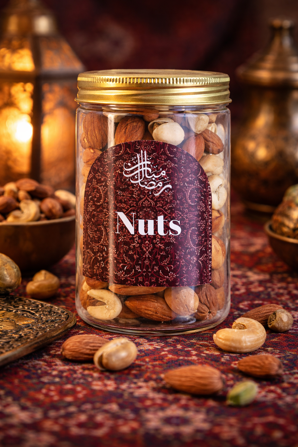 Ramadan Gift Box in Red – Premium Islamic Gift Set with Mug, Dates, Mixed Nuts, Tasbeeh Counter & Magnetic Bookmark | Elegant Ramadan Kareem Gift for Family, Friends & Corporate Gifting