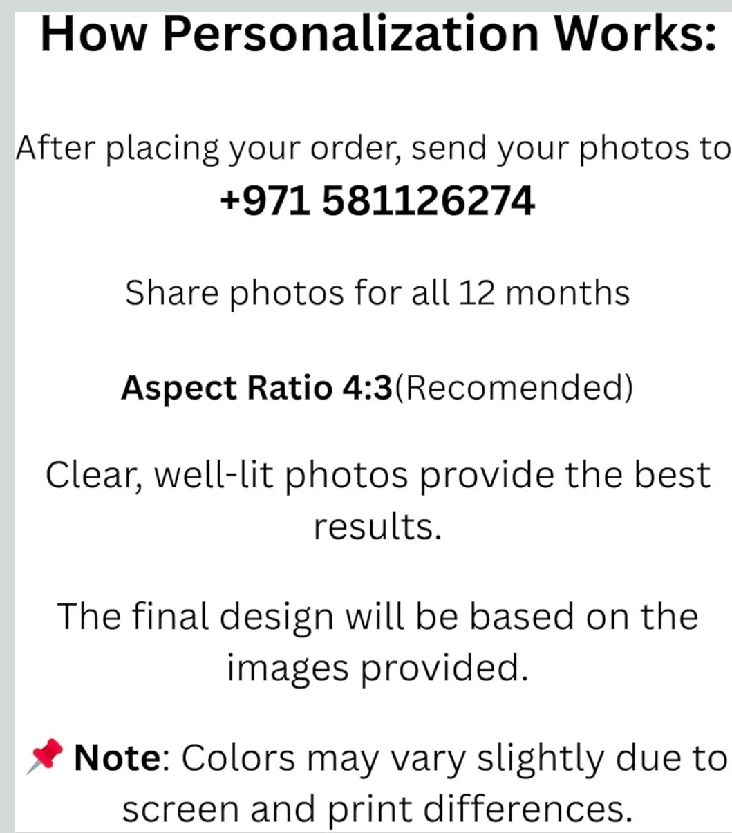 Personalised Magnetic Photo Calendar 2026