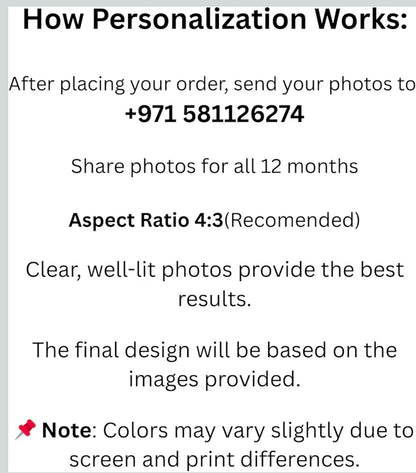 Personalised Magnetic Photo Calendar 2026